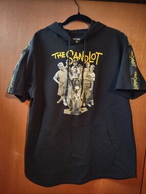 The Sandlot Graphic Hoodie Short Sleeve Black Size L Movie Baseball Retro